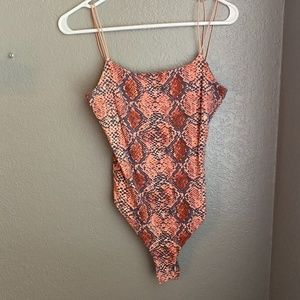 Snakeskin Forever 21 Bodysuit